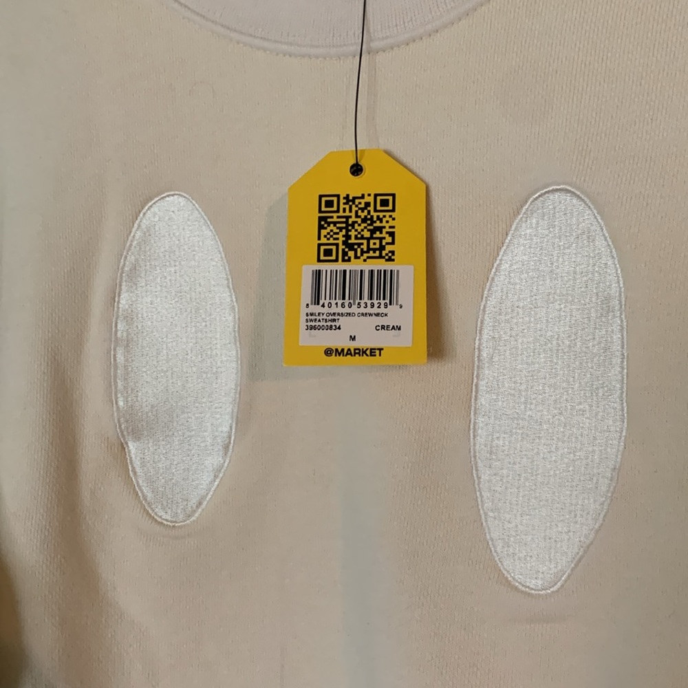 Market Studios X Smiley face cream colored crewneck sweatshirt - Picture 5 of 5